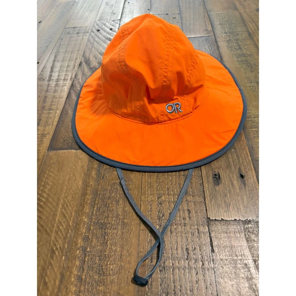Outdoor Research Kids Rambler Sun Hat Orange Grey Adjustable Sun Protection M